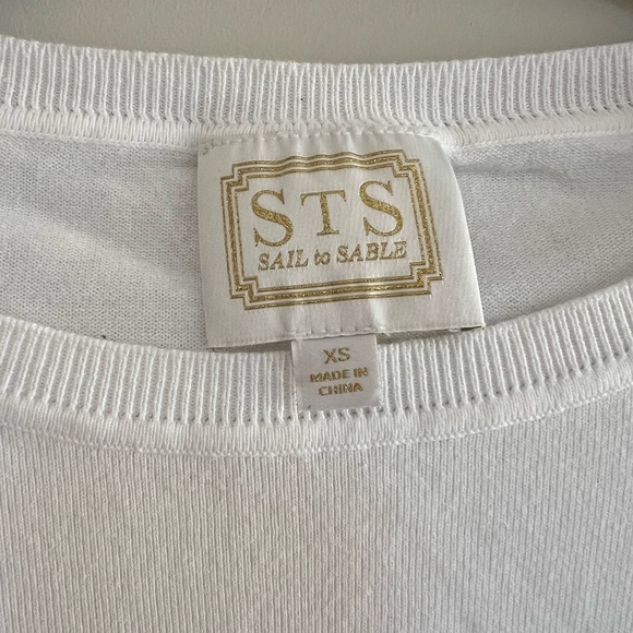 STS Sail to Sable LS Resort Fringed Sweater in White, size XS - Picture 4 of 6